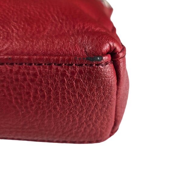 The Sak Pebbled Red Leather Zip Top Shoulder Crossbody Bag - Picture 8 of 10